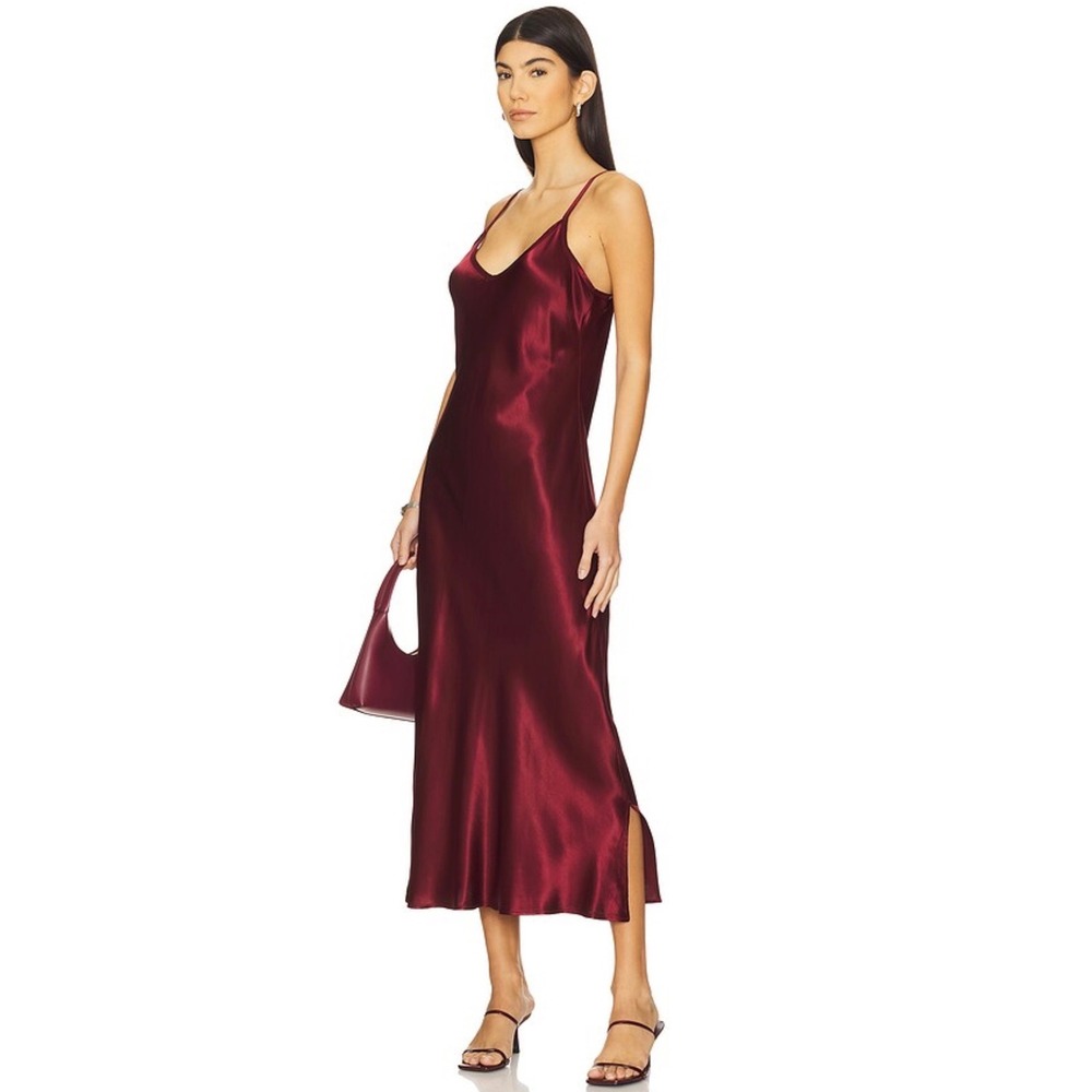 Enza Costa Ruby Satin Bias Cut‎ Slip Dress XS New - Picture 4 of 8